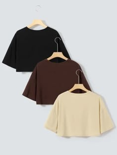 Tops de Mujer | Hombros Descubiertos y Crop Tops | SHEIN Fashion Top Outfits, Drop Shoulder Tee, Quick Outfits, Fashionista Clothes, Easy Trendy Outfits, Crop Top Outfits, Simple Trendy Outfits, Women T Shirts, Really Cute Outfits