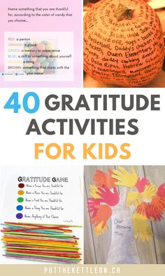 40 Fun Gratitude Activities For Kids Gratitude Family Activity, Gratitude School Activities, Attitude Of Gratitude Activities, Grateful Kids Activities, Thankfulness Preschool Activities, We Are Thankful For Preschool, Family Gratitude Activities, Gratitude Object Lesson, Kids Thankful Activities