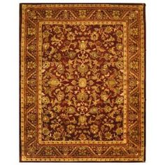 Safavieh Antiquity Wine/Gold 9 ft. x 12 ft. Area Rug Traditional Room Decor, Persian Rug Designs, Solid Area Rugs, Contemporary Bedroom Decor, Gold Rug, Antique Persian Rug, Vintage Area Rugs, Hand Tufted Rugs, Floral Botanical