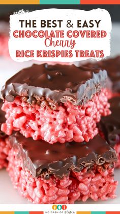 the best and easy chocolate covered candy rice krispies treats are made with only 3 ingredients