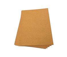 four brown paper sheets stacked on top of each other