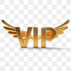 the golden logo with wings on top of it, which reads'vip '