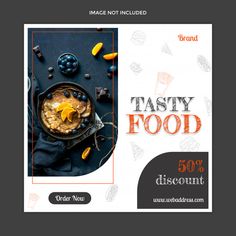 an advertisement for tastyy food is shown here