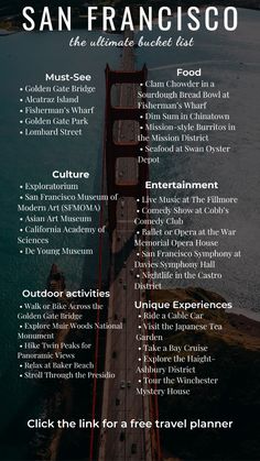 the san francisco travel guide is shown