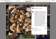 a screen shot of an instagram page with food