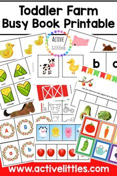 the toddler farm busy book printable is an easy way to practice letter recognition