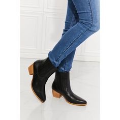 These Boots Are A Balancing Act Between Cowboy Boots And Chelsea Boots, Featuring Details Of Each Style. They Have A High-Top And A Stacked Heel, As Well As An Elevated Chelsea Panel And Pointed Toe. * Size Fit: True To Size * Pattern Type: Solid * Type: Boots * Toe: Point Toe * Heel Height: Low Heels * Heel Shape: Block Heels * Material: Pu Leather /Wood Sole * Imported * Product Measurements: Heel Height: 2.5 Inch Mmshoes Has Made A Name For Itself In European And Asian Markets Through Footwea Love The Journey, Heeled Chelsea Boots, Botas Chelsea, Bag Designs, Boot Style, Black Chelsea Boots, High Quality Shoes, Pointed Toe Heels, Chic Accessories