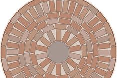 a circular mosaic tile pattern in brown and beige colors with an oval center piece at the center