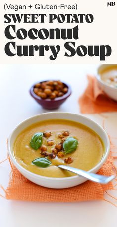 a white bowl filled with soup on top of a table