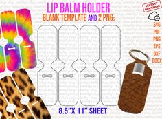 lip balm holder, blank template and 2 pngs for 8 5x1 1 inch bottles