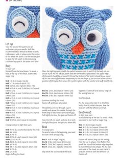 crochet pattern for an owl with big eyes