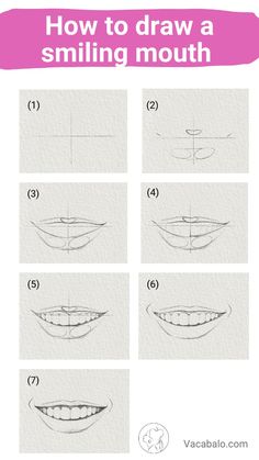 how to draw a smiling mouth