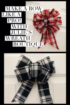 two different bows with the words make a bow on them