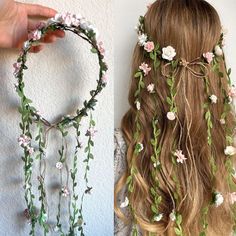 Flower Goddess Outfit, Flower Crown With Crystals, Colorful Bridal Jewelry, Faerie Themed Party, Fairy Headband Diy, Flower Crown Prom, Ren Faire Flower Crown, How To Make A Fake Flower Crown, Flower Theme Outfit