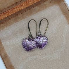 "New pink heart earrings with a rustic feel. Great Valentine's gift!" Valentine's Gift