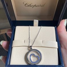 White Gold With “Happy” Floating Sapphire Heart. Details In Certificate Photo. 16” Chain And Pendant 1.5” Roughly. Worn Once For A Wedding. Chopard Jewelry, Custom Made, Womens Jewelry Necklace, Sapphire, White Gold, Jewelry Necklaces, Women Jewelry, Chain, Pendant