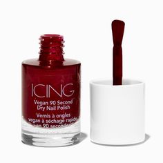 Add an edgy pop of color to your nails with this hot shade! This red polish has a vegan formula and is the perfect fall color to accentuate your look. 90 second dry time allows for a quick, salon-ready mani when on-the-go, and during crunch-time. #holidaynails #christmasnails Claire's Nails, Future Makeup, Love Crush, Cute Nail Polish, Piercing Kit, Red Polish, Oreo Recipes, Summer Things, Vegan Nail Polish