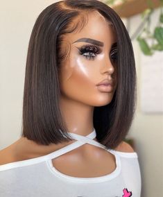 Sidepart Bob, Braids Swoop, Hairstyles To Do With Braids, Trendy Bob Hairstyles, Part Hair, Short Spiked Hair, Bob Cut Wigs, Spiked Hair, Blonde Lace Front Wigs