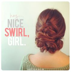 1 Inside Out French Braid + 2 Twists = this swirly updo! #wedding #hair Inside Out French Braid, Twist Braid Hairstyles, The Beauty Department, Twist Braids, French Braid, Protective Hairstyles, Hair Day