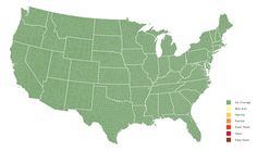 a map of the united states with all its capital and major cities highlighted in green