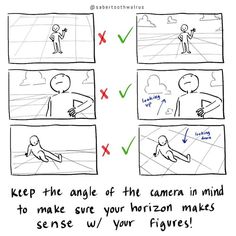 a comic strip showing how to use the camera