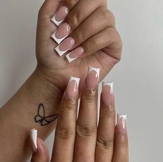 Fresh Tips Nails, Tips Nails, Queen Nails, Black Acrylic Nails, Nails Aesthetic, Dope Nail Designs