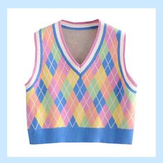 Wacky Clothes, Pullover Vest, Argyle Sweater Vest, Vest Sweater, Pullover Mode, Vest Women, Zooey Deschanel, Argyle Sweater, Women Sweater