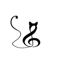 a black and white image of a cat with a treble