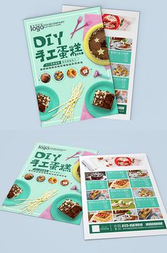 two brochures designed to look like desserts