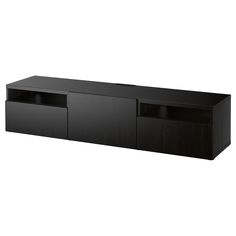 a black entertainment center with two doors