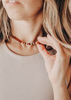 Our jewelry is handmade using original Baltic Sea Amber that is over 45 million years old. Baltic Amber has some of the highest concentrations of Succinic Acid found in nature and this is what makes it so special. Fossilized tree sap that has been preserved for millions of years under the sea. It is a true gift from Mother Nature. The string on each of our necklaces and bracelets is knotted by hand in between each and every bead, so should the necklace break (which it should if necessary), the r Affordable Handmade Amber Jewelry, Amber Wedding Necklace, Cheap Beaded Amber Necklaces, Cheap Amber Necklaces, Luxury Amber Spiritual Necklace, Holistic Agate Gemstone Jewelry, Spiritual Jasper Necklace For Gift, Spiritual Jasper Necklaces For Gifts, Adjustable Jasper Jewelry For Healing