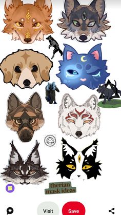 an image of different types of masks on a phone screen with the caption's name below it