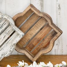 Exclusive Item - Add a rustic western touch to your decor with these vintage-style solid wood trays in a distressed finish. 14"W x 14"D x 4"H. Rustic Serving Trays, Wood Trays, Black Forest Decor, Diy Tray, Home Themes, Forest Decor, Vintage Trays, Kitchen Dinnerware, Kitchen Mirror