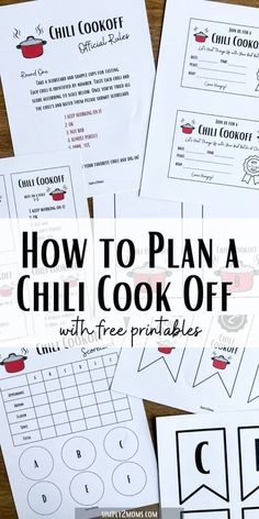 how to plan a chili cook off with free printables