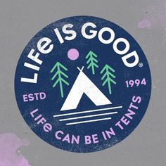 the logo for life is good with trees on it