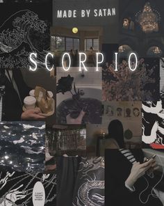 a collage of images with the words scorpio