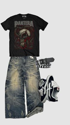 Alien Clothes, Baggy Outfit Ideas, Street Style Outfits Casual, Grunge Fits, Baggy Clothes, Funky Outfits, Guys Clothing Styles, 2000s Fashion Outfits