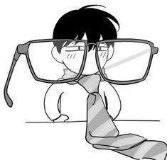 a cartoon character with glasses and a tie