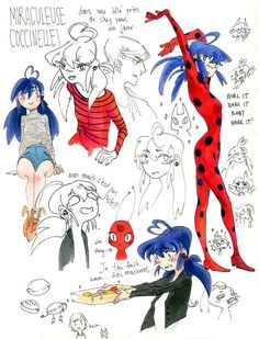 an image of some cartoon character sketches