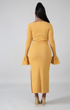 Knit Me Up Split Dress - Rehabcouture Split Dress, Round Neckline, Final Sale, Stretch Fabric, Cold Water, Cold Shoulder Dress, High Neck Dress, Bleach, Split