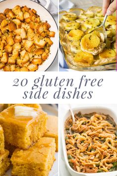 different side dishes with text overlay that reads 20 gluten - free side dishes