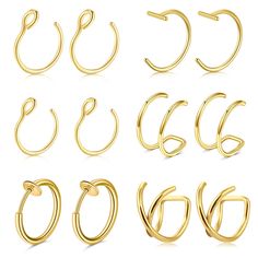 various types of gold hoop earrings