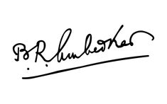 an ink drawing of the name b r khlushka on a white background