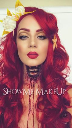 Coachella Makeup, Zombie Disney, Amazing Halloween Makeup, Horror Makeup, Bright Red Hair