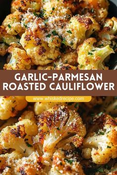 roasted cauliflower with parmesan cheese on top