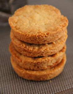 a stack of cookies sitting on top of a cookie sheet