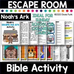 the noah's ark bible activity pack for kids to learn how to use it