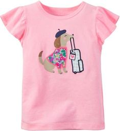 Carters Toddler Girls Traveling Dog T-Shirt Toddler Girl Shorts, Carter Kids, T-shirt Refashion, Kid's Fashion, Carters Baby, Tshirt Outfits