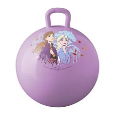 a purple ball with two cartoon characters on it