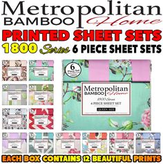 the metropolitan home print sheet sets are available for $ 10 each or 6 piece sheets